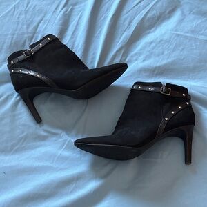 Sam & Libby Black Heeled Boots with Studs